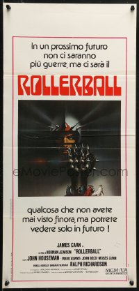 9b892 ROLLERBALL Italian locandina 1975 a future where war does not exist, Bob Peak art!