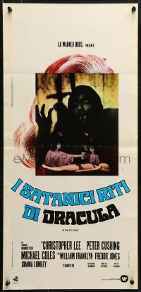 9b897 SATANIC RITES OF DRACULA Italian locandina 1974 Ferrini art of vampire Christopher Lee!