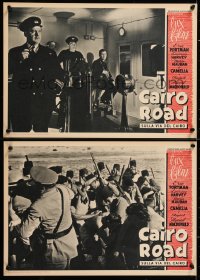 9b999 CAIRO ROAD group of 2 Italian 14x20 pbustas 1951 Eric Portman, English drug movie!