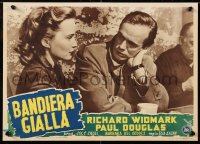9b983 PANIC IN THE STREETS Italian 14x19 pbusta 1950 Barbara Bel Geddes, Widmark, Elia Kazan noir!