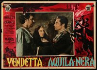 9b986 REVENGE OF THE BLACK EAGLE Italian 14x19 pbusta 1951 Vendetta Di Aquila Nera, Rossano Brazzi!