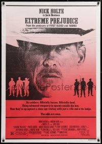9b027 EXTREME PREJUDICE Lebanese 1986 cool close-up of cowboy Nick Nolte, Walter Hill directed!