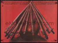 9b141 YELLOW RIVER FIGHTER Polish 26x35 1988 Cheng-Hui Yu, cool Stasys Eidrigevicius artwork!