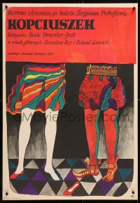 9b142 CINDERELLA Polish 23x33 1971 ballerina Hannelore Bey, Stachurski art of dancer's legs!