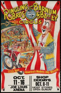 9c020 RINGLING BROS & BARNUM & BAILEY CIRCUS 23x36 circus poster 1982 Joe Louis Arena in Detroit!