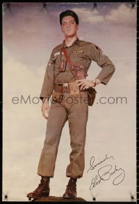 9c184 ELVIS PRESLEY 21x31 commercial poster 1960s great full-length image in Army uniform!