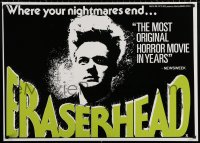 9c185 ERASERHEAD 25x35 English commercial poster 1980s David Lynch, Nance, surreal fantasy horror!