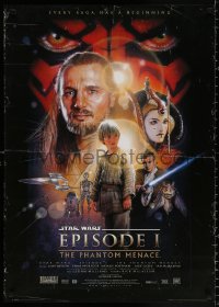 9c193 PHANTOM MENACE 25x35 English commercial poster 1999 Star Wars Episode I, art by Drew Struzan
