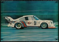 9c194 PORSCHE 24x34 English commercial poster 1976 great image of race car on track!
