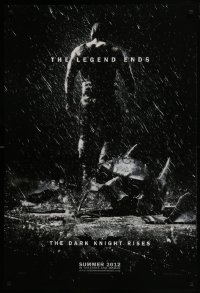 9c556 DARK KNIGHT RISES teaser DS 1sh 2012 Tom Hardy as Bane, cool image of broken mask in the rain!