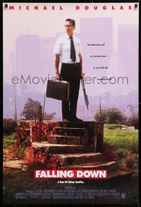 9c591 FALLING DOWN 1sh 1992 directed by Joel Schumacher, Michael Douglas at war w/the world!