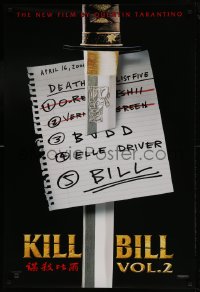 9c689 KILL BILL: VOL. 2 teaser 1sh 2004 Uma Thurman, Quentin Tarantino directed, hit list & katana!