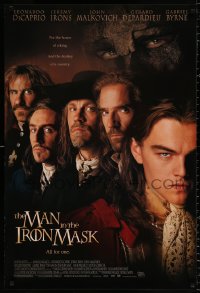 9c733 MAN IN THE IRON MASK 1sh 1998 Leonardo DiCaprio, Irons, Malkovich, Depardieu!