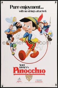 9c790 PINOCCHIO 1sh R1984 Disney classic cartoon about a wooden boy who wants to be real!