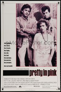 9c798 PRETTY IN PINK 1sh 1986 great portrait of Molly Ringwald, Andrew McCarthy & Jon Cryer!