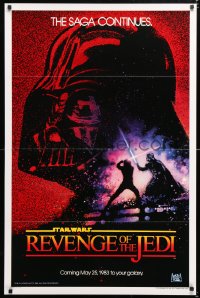 9c818 RETURN OF THE JEDI dated teaser 1sh 1983 George Lucas' Revenge of the Jedi, Drew Struzan art!
