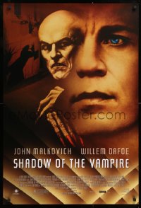 9c858 SHADOW OF THE VAMPIRE 1sh 2000 art of John Malkovich as F.W. Murnau & Willem Dafoe!