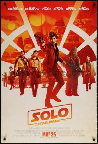 9c884 SOLO advance DS 1sh 2018 A Star Wars Story, Ron Howard, Ehrenreich, top cast, Chewbacca!
