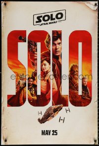 9c885 SOLO teaser DS 1sh 2018 A Star Wars Story, Ehrenreich, Clarke, Harrelson, art of top cast!
