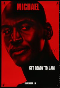 9c892 SPACE JAM teaser DS 1sh 1996 cool close-up of basketball star Michael Jordan!
