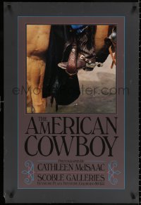9c153 AMERICAN COWBOY 24x36 museum/art exhibition 1982 boot in a stirrup on a horse by McIsaac!