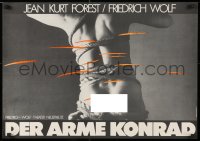 9c338 DER ARME KONRAD 20x29 East German stage poster 1982 wild different image of tied up man!