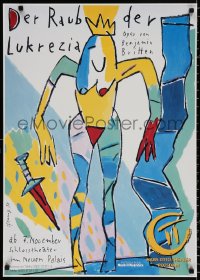 9c345 DER RAUB DER LUKREZIA 23x33 German stage poster 1998 wild art by Wolf-Dieter Pfennig!