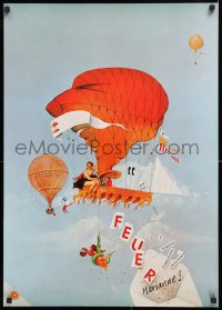 9c382 FEUER MARIANNE 23x32 East German stage poster 1980s wild artwork of different balloon!