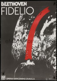 9c383 FIDELIO 26x37 Czech stage poster 1989 opera by Ludwig van Beethoven, Karel Vaca art!