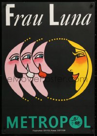9c386 FRAU LUNA 23x32 East German stage poster 1974 Schleusing & Roder Gruppe sun and moon men!
