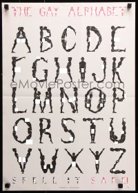 9c267 GAY ALPHABET 17x24 special poster 1989 Antenne Rose art of homoerotic letters!