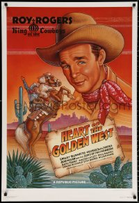 9c068 HEART OF THE GOLDEN WEST #1866/2000 27x40 art print 1992 LaFleur art of Roy Rogers & Trigger!