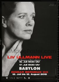 9c144 INGMAR BERGMAN 100 23x33 German film festival poster 2018 close-up of Liv Ullmann, live!