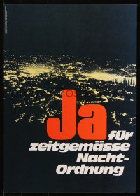9c274 JA FUR ZEITGEMASSE NACHT-ORDNUNG 17x23 German special poster 1970s image of a city at night!