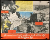 9c275 JONGENS MET PIT MELDEN ZICH ALLEN BIJ DE WAFFEN-SS 21x26 Dutch poster 1945 Nazi recruitment!