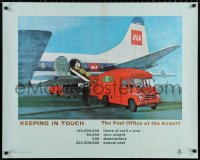 9c276 KEEPING IN TOUCH 29x36 English special poster 1960s GPO, General Post Office, at the airport!