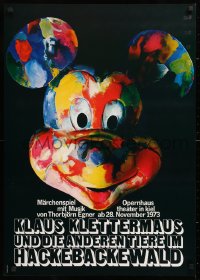 9c405 KLAUS KLETTERMAUS UND DIE ANDEREN TIERE IM HACKEBACKEWALD 23x33 German stage poster 1973 Mickey!