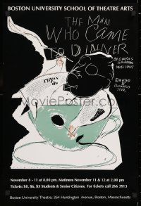 9c415 MAN WHO CAME TO DINNER 17x25 stage poster 1990s completely different art by Judy Filippo!