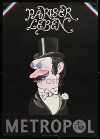 9c425 PARISER LEBEN 23x32 East German stage poster 1979 man with breasts for eyes!