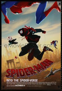 9c895 SPIDER-MAN INTO THE SPIDER-VERSE advance DS 1sh 2018 Nicolas Cage in title role, cast!