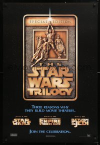 9c915 STAR WARS TRILOGY 1sh 1997 George Lucas, Empire Strikes Back, Return of the Jedi!