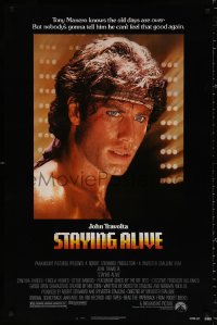 9c918 STAYING ALIVE 1sh 1983 Stallone, John Travolta in Saturday Night Fever sequel!