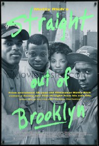 9c921 STRAIGHT OUT OF BROOKLYN 1sh 1991 Matty Rich's tale of growing up black in New York City!