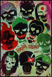 9c931 SUICIDE SQUAD teaser DS 1sh 2016 Smith, Leto as the Joker, Robbie, Kinnaman, cool art!