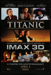 9c957 TITANIC IMAX DS 1sh R2012 Leonardo DiCaprio & Winslet, Cameron, April 4 Limited Engagement!
