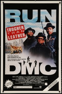 9c963 TOUGHER THAN LEATHER int'l 1sh 1988 great image of Run DMC, Darryl McDaniels, Jam Master Jay!