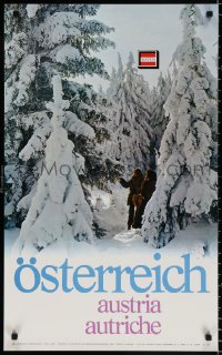 9c032 AUSTRIA Jenny snow forest style 20x32 Austrian travel poster 1970s image from the country!
