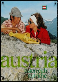 9c036 AUSTRIA Markowitsch couple style 23x33 Austrian travel poster 1970s image from the country!