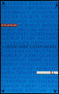 9c043 DSB Arnoldi blue Hundige style 24x39 Danish travel poster 2001 Danske Statsbaner, cool art!