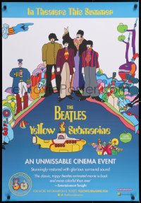 9c998 YELLOW SUBMARINE 1sh R2018 psychedelic art of Beatles John, Paul, Ringo & George!